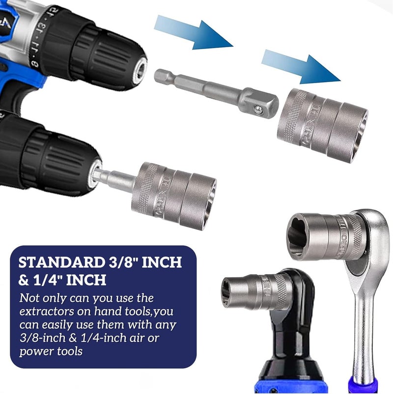 Thinkpro Bolt Extractor Kit, 32PCS Rounded Bolt Remover, Extractor Socket Set for Removing Damaged, Frozen, Rusted, Rounded-Off Bolts, Nuts & Screws - Image 4